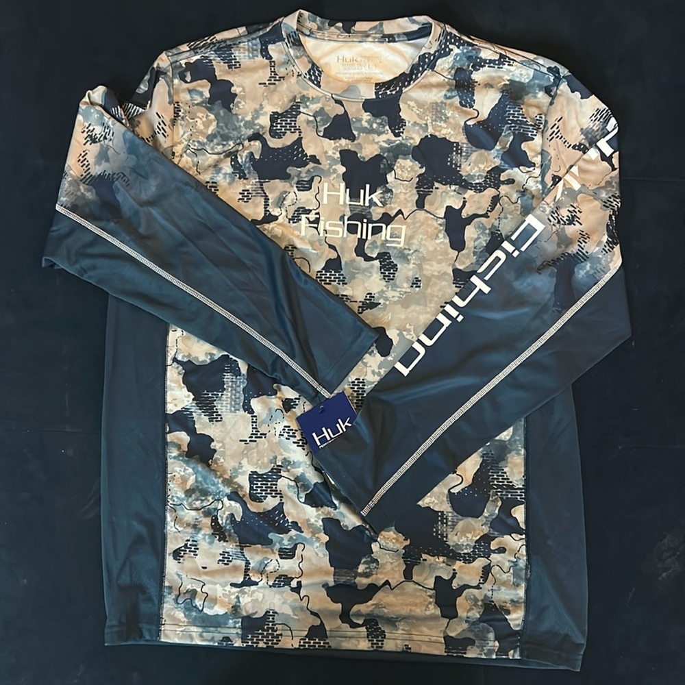 Men's Fishing Shirt Longsleeve Camo Blue